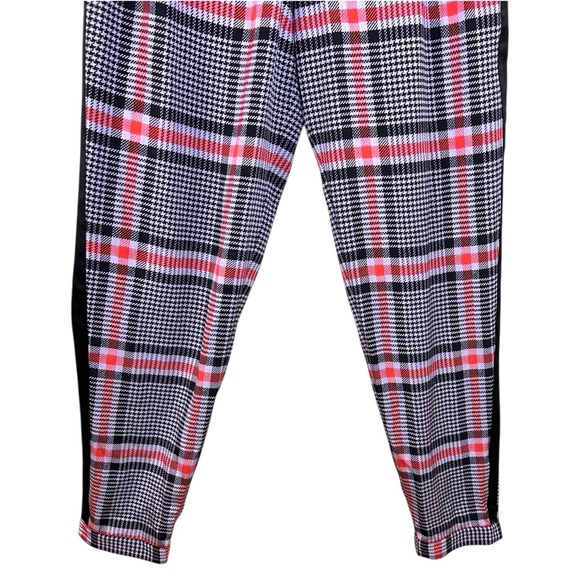 Fleur Du Mal - Womens Plaid Silk Tuxedo Trouser Pants, Satin Trim - Pink, Size 2 - Picture 7 of 16